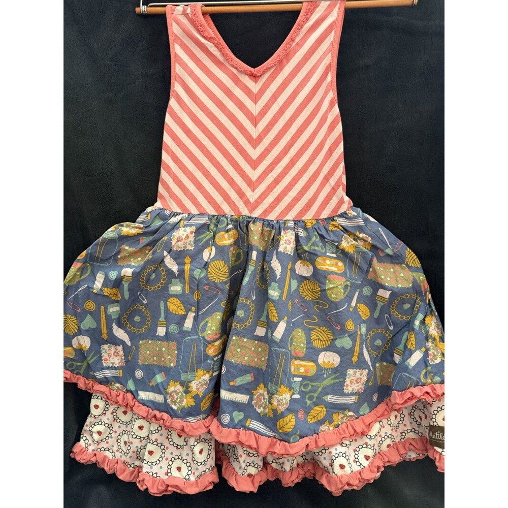 Matilda Jane Work of Heart Ruffle Twirl Dress Layered Size 10
